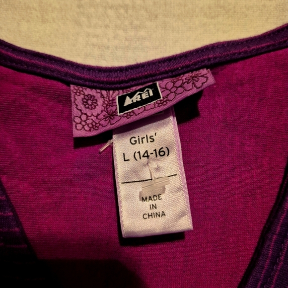 REI girls size Large or 14/16 2 tone purple long sleeve shirt NWOT - Picture 3 of 6